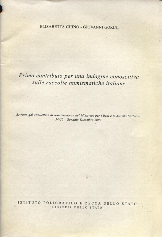 GORINI G. – CHINO E. - Primo contributo per un indagine conoscitiva sulle raccol...