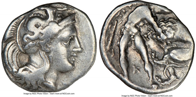 CALABRIA. Tarentum. Ca. 380-280 BC. AR diobol (12mm, 6h). NGC VF. Ca. 325-280 BC...