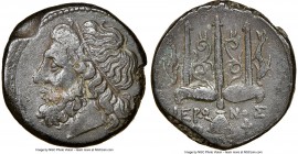 SICILY. Syracuse. Hieron II (ca. 275-215 BC). AE litra (18mm, 8h). NGC Choice VF. Head of Poseidon left, wearing taenia / ΙΕΡ-ΩΝΟΣ/Φ, trident head, do...