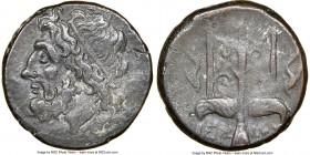 SICILY. Syracuse. Hieron II (ca. 275-215 BC). AE litra (19mm, 9h). NGC Choice VF. Head of Poseidon left, wearing taenia / ΙΕΡ-ΩΝΟΣ, trident head, dolp...
