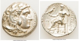 MACEDONIAN KINGDOM. Alexander III the Great (336-323 BC). AR tetradrachm (24mm, 17.14 gm, 12h). VF, porosity. Late lifetime issue of Sidon, dated Civi...