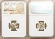 MACEDONIAN KINGDOM. Alexander III the Great (336-323 BC). AR drachm (17mm, 4.22 gm, 11h). NGC Choice VF 4/5 - 4/5. Posthumous issue of Colophon, ca. 3...
