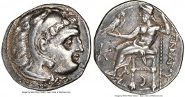 MACEDONIAN KINGDOM. Alexander III the Great (336-323 BC). AR drachm (17mm, 11h). NGC Choice VF. Posthumous issue of Colophon, 310-301 BC. Head of Hera...