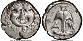THRACE. Apollonia Pontica. Ca. late 5th-4th centuries BC. AR drachm (14mm, 2.85 gm, 9h). NGC XF 4/5 - 3/5, brushed. Facing Gorgoneion, hair of coiled ...
