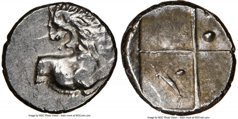 THRACE. Chersonesus. Ca. 4th century BC. AR hemidrachm (14mm). NGC Choice XF. Pe...