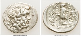 EPIRUS. Federal coinage of the Epirote Republic. Ca. 232-168 BC. AR drachm (22mm, 4.77 gm, 12h). VF. Head of Zeus of Dodona right, wearing wreath of o...