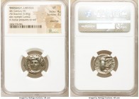 THESSALY. Larissa. Ca. 4th century BC. AR drachm (19mm, 5.80 gm, 9h). NGC VF 4/5 - 3/5, scratches. Head of nymph Larissa facing, turned slightly left,...