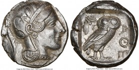 ATTICA. Athens. Ca. 440-404 BC. AR tetradrachm (24mm, 17.18 gm, 4h). NGC MS 5/5 - 3/5, brushed. Mid-mass coinage issue. Head of Athena right, wearing ...