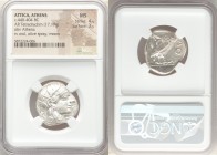 ATTICA. Athens. Ca. 440-404 BC. AR tetradrachm (24mm, 17.19 gm, 6h). NGC MS 4/5 - 3/5. Mid-mass coinage issue. Head of Athena right, wearing crested A...