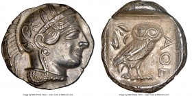 ATTICA. Athens. Ca. 440-404 BC. AR tetradrachm (26mm, 16.87 gm, 3h). NGC Choice AU 5/5 - 3/5. Mid-mass coinage issue. Head of Athena right, wearing cr...