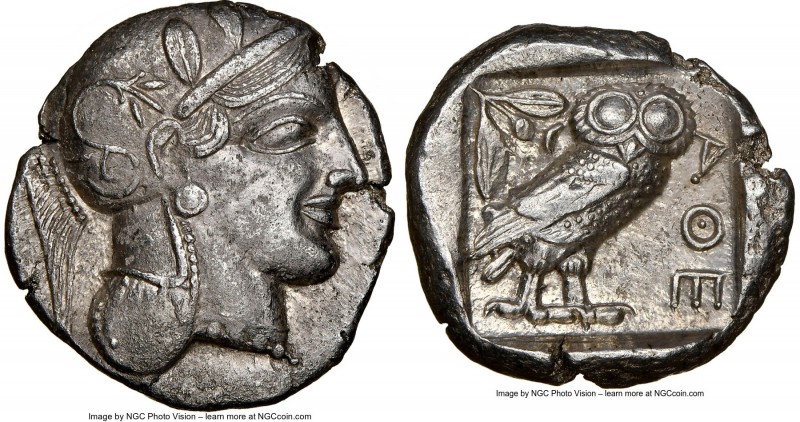 ATTICA. Athens. Ca. 440-404 BC. AR tetradrachm (24mm, 17.14 gm, 8h). NGC Choice ...