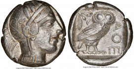 ATTICA. Athens. Ca. 440-404 BC. AR tetradrachm (24mm, 17.15 gm, 2h). NGC Choice XF 5/5 - 4/5. Mid-mass coinage issue. Head of Athena right, wearing cr...