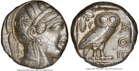 ATTICA. Athens. Ca. 440-404 BC. AR tetradrachm (22mm, 17.20 gm, 9h). NGC Choice XF 2/5 - 4/5. Mid-mass coinage issue. Head of Athena right, wearing cr...