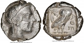 ATTICA. Athens. Ca. 440-404 BC. AR tetradrachm (26mm, 17.17 gm, 9h). NGC Choice XF 3/5 - 3/5, die shift. Mid-mass coinage issue. Head of Athena right,...