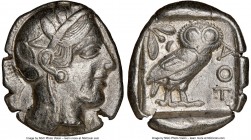 ATTICA. Athens. Ca. 440-404 BC. AR tetradrachm (26mm, 17.13 gm, 1h). NGC Choice VF 5/5 - 3/5. Mid-mass coinage issue. Head of Athena right, wearing cr...