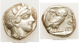 ATTICA. Athens. Ca. 440-404 BC. AR tetradrachm (24mm, 17.18 gm, 1h). About XF. Mid-mass coinage issue. Head of Athena right, wearing crested Attic hel...