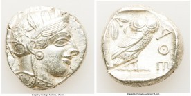 ATTICA. Athens. Ca. 440-404 BC. AR tetradrachm (24mm, 17.15 gm, 7h). Choice XF, test cut. Mid-mass coinage issue. Head of Athena right, wearing creste...