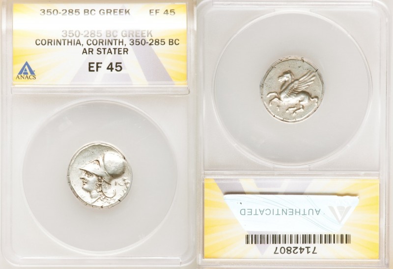 CORINTHIA. Corinth. Ca. 350-285 BC. AR stater (20mm, 8h). ANACS EF 45. Pegasus f...