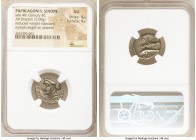 PAPHLAGONIA. Sinope. Ca. late 4th Century BC. AR drachm (17mm, 5.09 gm, 5h). NGC AU 4/5 - 4/5. Dionysi(us), magistrate. Head of nymph left, wearing tr...