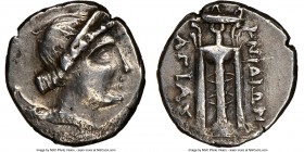 CARIA. Cnidus. Ca. 3rd century BC. AR tetrobol (12mm, 12h). NGC Choice VF. Rhodian standard. Agias, magistrate. Bust of Artemis right, wearing stephan...