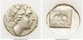 CARIAN ISLANDS. Rhodes. Ca. 88-84 BC. AR drachm (15mm, 2.39 gm, 12h). XF. Plinthophoric standard, Zenon, magistrate. Radiate head of Helios right / ZH...
