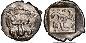 LYCIAN DYNASTS. Mithrapata (ca. 390-360 BC). AR sixth-stater (13mm, 1.39 gm, 9h). NGC MS 5/5 - 5/5. Uncertain mint. Lion scalp facing / MEΘ-PAΠ-AT-A, ...