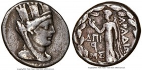 PHOENICIA. Aradus. Ca. 138/7-44/3 BC. AR tetradrachm (24mm, 12h). NGC Fine. Dated Civic Year 184 (76/5 BC). Veiled, turreted, draped bust of Tyche rig...