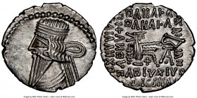 PARTHIAN KINGDOM. Pacorus I (ca. AD 78-120). AR drachm (20mm, 12h). NGC AU, brushed. Ecbatana. Bust of Pacorus left with long pointed beard, wearing d...
