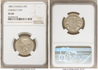 Victoria "Curved 5" 25 Cents 1885 XF40 NGC, London mint, KM5. Scarce type with a curved top "5" in date. 

HID09801242017

© 2020 Heritage Auction...