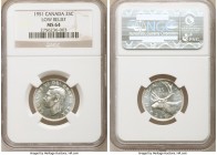 George VI "Low Relief" 25 Cents 1951 MS64 NGC, Royal Canadian mint, KM44. According to Charlton the low relief are Prooflike-only issues and MS coins ...