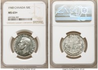 George VI 50 Cents 1948 MS63+ NGC, Royal Canadian mint, KM45.

HID09801242017

© 2020 Heritage Auctions | All Rights Reserved