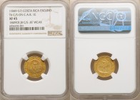Republic gold Counterstamped Escudo (1849-1857) XF45 NGC, San Jose mint, KM84. C/S: XF Weak. Type VII (holder shows T6) counterstamp on Central Americ...