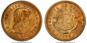 Republic gold 5 Colones 1899 MS64 PCGS, KM142. AGW 0.1126 oz. 

HID09801242017

© 2020 Heritage Auctions | All Rights Reserved