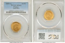 Napoleon III gold 10 Francs 1859-A MS64 PCGS, Paris mint, KM784.3, Gad-1014. AGW 0.0933 oz. 

HID09801242017

© 2020 Heritage Auctions | All Right...