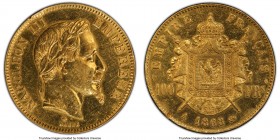 Napoleon III gold 100 Francs 1868-A AU Details (Ex. Jewelry) PCGS, Paris mint, KM802.1, Gad-1136. Mintage: 2,315. 0.9334 oz. 

HID09801242017

© 2...