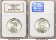 Schaumburg-Lippe. Albrecht Georg 3 Mark 1911-A MS65 NGC, Berlin mint, KM55. One year type, Death of Prince Georg. 

HID09801242017

© 2020 Heritag...