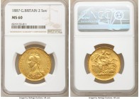 Victoria gold 2 Pounds 1887 MS60 NGC, KM768, S-3865. One year type. AGW 0.4710 oz. 

HID09801242017

© 2020 Heritage Auctions | All Rights Reserve...