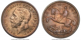 George V Crown 1935 MS64 PCGS, KM842, S-4048. Mottled gold-brown toning with teal-blue flecks, muted luster. 

HID09801242017

© 2020 Heritage Auc...