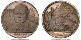 "Death of Winston Churchill" silver Specimen Medal 1965 UNC Details (Environmental Damage) PCGS, 38mm. By Kovaks. Struck for Spink & Son to mark the d...