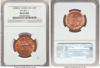 British India. East India Company 1/4 Anna 1858-(w) MS65 Red NGC, Birmingham mint, KM463.1. Muted luster, fully red with just a few minor spots. 

H...
