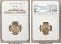 Edward VII Farthing 1905 MS66 NGC, KM21. Pastel lavender and olive toning with a splash of russet. 

HID09801242017

© 2020 Heritage Auctions | Al...