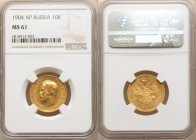 Nicholas II gold 10 Roubles 1904-AP MS61 NGC, St. Petersburg mint, KM-Y64. AGW 0.2489 oz. 

HID09801242017

© 2020 Heritage Auctions | All Rights ...