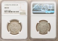 Philip V 2 Reales 1733 S-PA AU53 NGC, Seville mint, KM355.

HID09801242017

© 2020 Heritage Auctions | All Rights Reserved