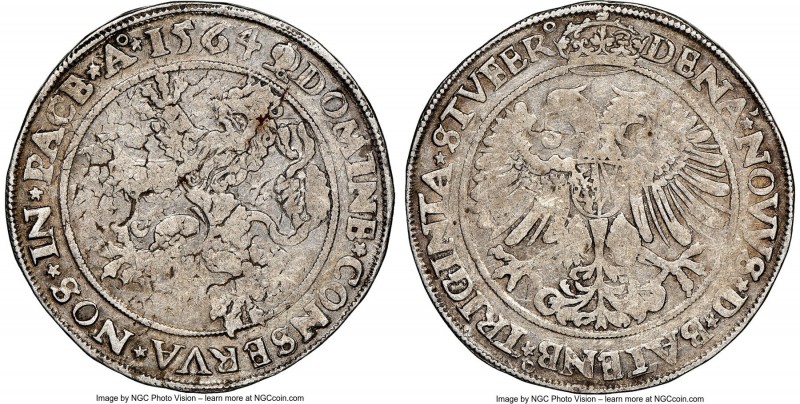 Batenburg. Wilhelm von Bronckhorst Taler (30 Stivers) 1564 XF45 NGC, Dav-8565. ...