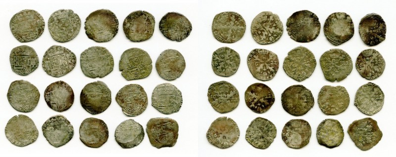 20-Piece Lot of Uncertified Assorted Gros ND (17th Century) Average size 21.5mm....