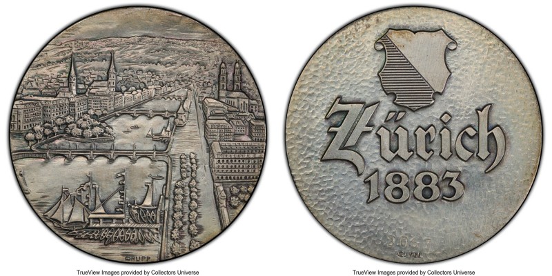 Confederation silver Specimen "Zurich 1883 City View" Medal ND (c. 1980) SP66 PC...