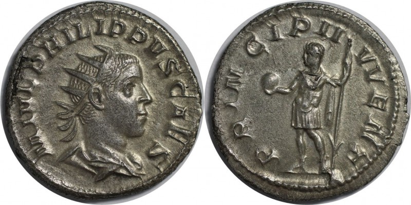 Romische Munzen, MUNZEN DER ROMISCHEN KAISERZEIT. Philipp II. als Caesar. Antoni...