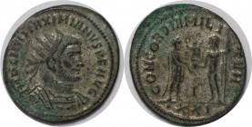 Romische Munzen, MUNZEN DER ROMISCHEN KAISERZEIT. Maximianus Herculius, 286-310 n.Chr. Antoninianus, Buste mit Strahlenkrone r. / Victoria von Jupiter...