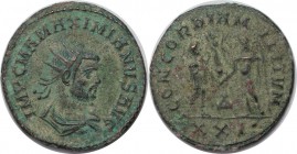 Romische Munzen, MUNZEN DER ROMISCHEN KAISERZEIT. Maximianus Herculius, 286-310 n.Chr. Antoninianus, Buste mit Strahlenkrone r. / Victoria von Jupiter...