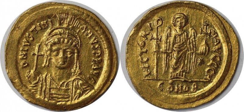 Byzantinische Munzen. Justinian I the Great (AD 527-565). AV-Solidus (21mm, 4.48...